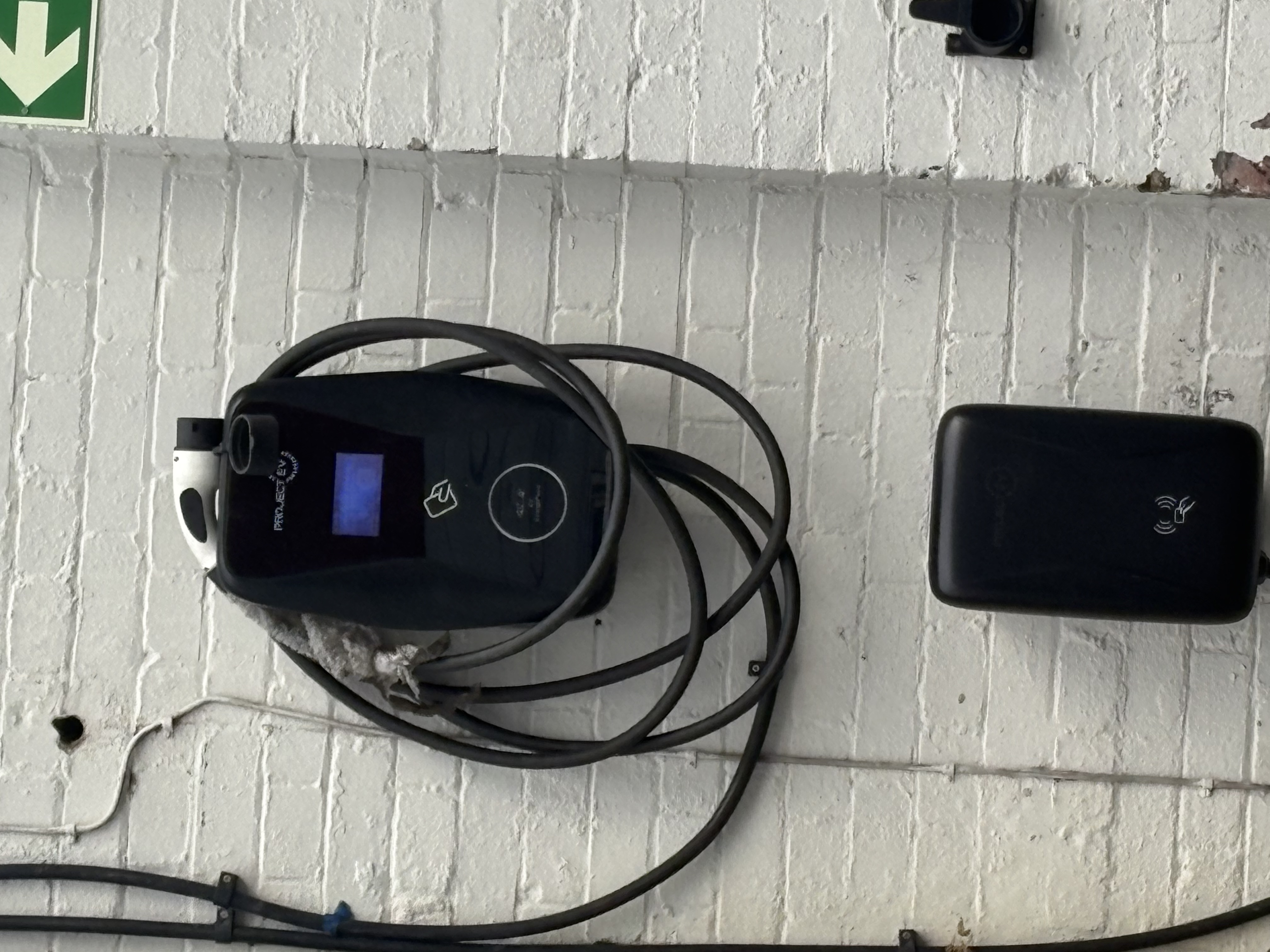 Project EV wall-mounted charge point back in service after having Auto E control electronics fitted inside the original enclosure
