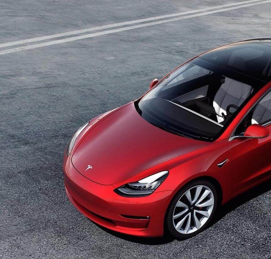 Red electric car