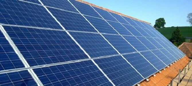 Solar panel on roof